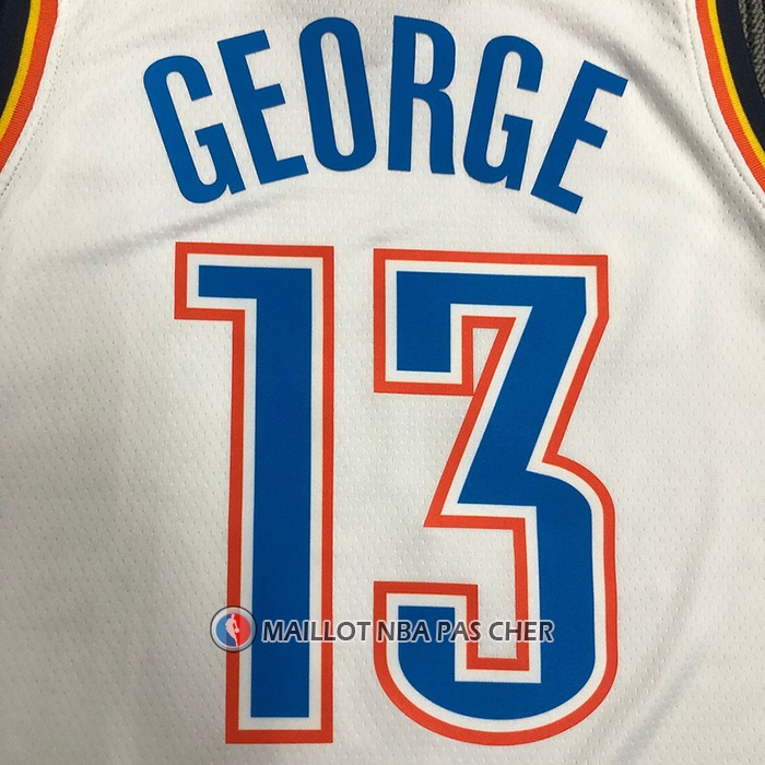 Maillot Oklahoma City Thunder Paul George NO 13 Association Blanc